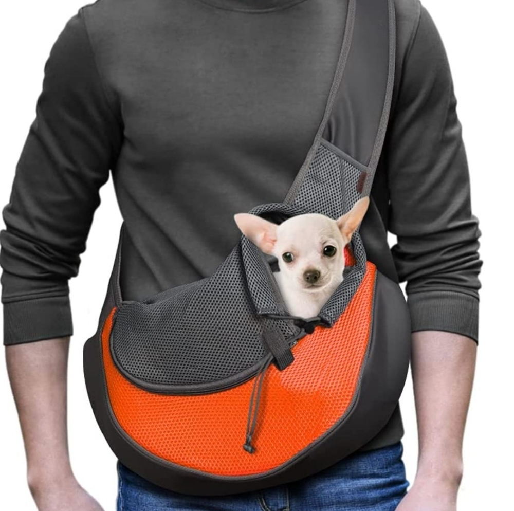 Pet Sling Crossbody Bag Carrier Messenger Blue Size Medium Dog Purse